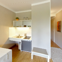 A view of the show apartment: the pantry kitchen.